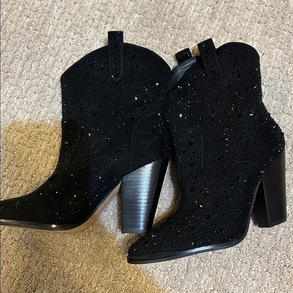 Jessica Simpson Cissely Boot Black Rhinestone NWT size 6.5/37